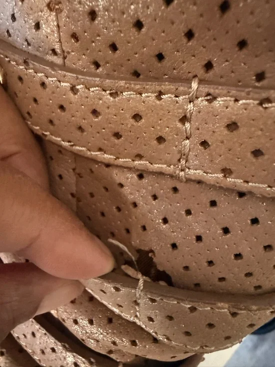 Jimmy Choo Bardia Perforated Shimmer Suede Buckle Strap Hobo Shoulder Bag - Picture 13 of 14